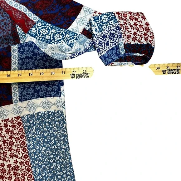 Zac & Rachel Patchwork Blouse‎ Paisley Floral Print Bohemian Top S/C - Picture 11 of 14